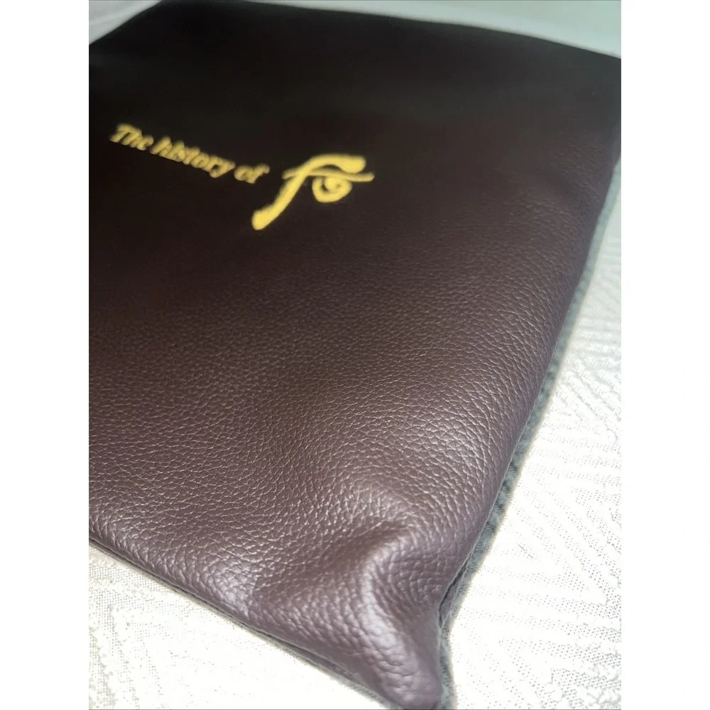 The History of Whoo Hwanyu Brown Faux Leather Carrying Case Embossed Logo Zip